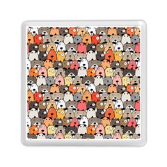 Cute Dog Seamless Pattern Background Memory Card Reader (square) by Nexatart