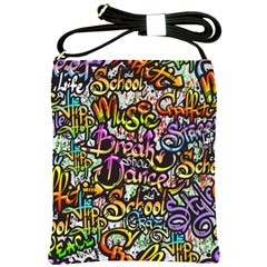 Graffiti Word Seamless Pattern Shoulder Sling Bag by Nexatart