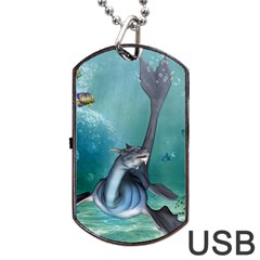 Awesome Seadragon Dog Tag Usb Flash (one Side) by FantasyWorld7