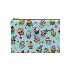 Cupcake Doodle Pattern Cosmetic Bag (medium) by Sobalvarro