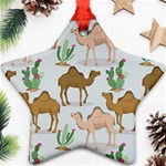 Camels Cactus Desert Pattern Star Ornament (Two Sides) Front