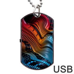 3d Rainbow Choas Dog Tag Usb Flash (two Sides) by Sparkle