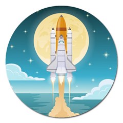 Space Exploration Illustration Magnet 5  (round) by Vaneshart