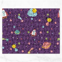 Space Travels Seamless Pattern Vector Cartoon Rectangular Jigsaw Puzzl by Vaneshart