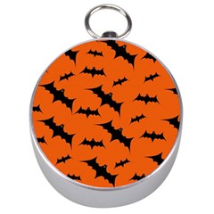 Halloween Card With Bats Flying Pattern Silver Compasses by Vaneshart