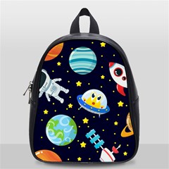 Space Seamless Pattern School Bag (small) by Vaneshart