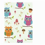 Forest Seamless Pattern With Cute Owls Small Garden Flag (Two Sides) Front