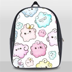 Cute Doodle Cartoon Seamless Pattern School Bag (xl) by Vaneshart