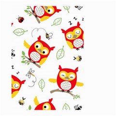 Seamless Pattern Vector Owl Cartoon With Bugs Small Garden Flag (two Sides) by Vaneshart