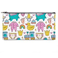 Baby Care Stuff Clothes Toys Cartoon Seamless Pattern Pencil Case by Vaneshart