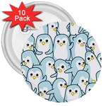 Penguins pattern 3  Buttons (10 pack)  Front