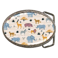 Wild Animals Seamless Pattern Belt Buckles by Vaneshart