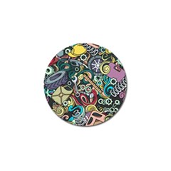 Cartoon-cute-doodles-hand-drawn-auto-service-seamless-pattern Golf Ball Marker (10 Pack) by Vaneshart