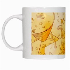 Cheese Slices Seamless Pattern Cartoon Style White Mugs by BangZart