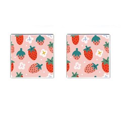 Strawberry Seamless Pattern Cufflinks (square) by BangZart