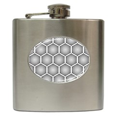 Halftone Tech Hexagons Seamless Pattern Hip Flask (6 Oz) by BangZart