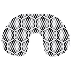 Halftone Tech Hexagons Seamless Pattern Travel Neck Pillow by BangZart