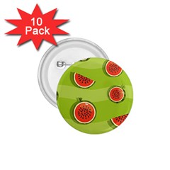 Seamless Background With Watermelon Slices 1 75  Buttons (10 Pack) by BangZart