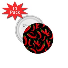 Seamless Vector Pattern Hot Red Chili Papper Black Background 1 75  Buttons (10 Pack) by BangZart