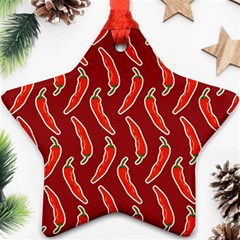 Chili Pattern Red Star Ornament (two Sides) by BangZart