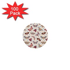 Pattern With Butterflies Moths 1  Mini Buttons (100 Pack)  by BangZart