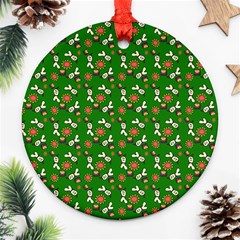 Clown Ghost Pattern Green Ornament (round) by snowwhitegirl