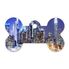 New-york Cityscape  Dog Tag Bone (one Side) by Dushan