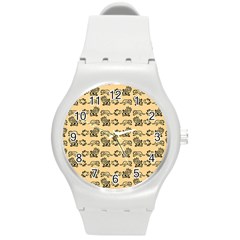 Inka Cultur Animal - Animals And Occult Religion Round Plastic Sport Watch (m) by DinzDas