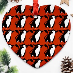  Bull In Comic Style Pattern - Mad Farming Animals Heart Ornament (two Sides) by DinzDas