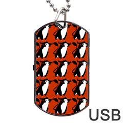  Bull In Comic Style Pattern - Mad Farming Animals Dog Tag Usb Flash (one Side) by DinzDas