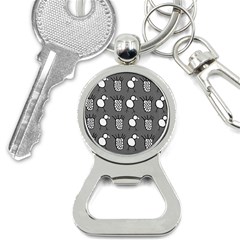 Grey Base, B&w Chpa Pattern Design Bottle Opener Key Chain by CHPALTD