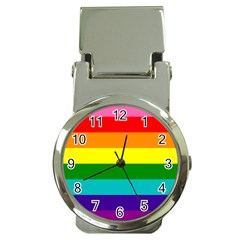 Original 8 Stripes Lgbt Pride Rainbow Flag Money Clip Watches by yoursparklingshop