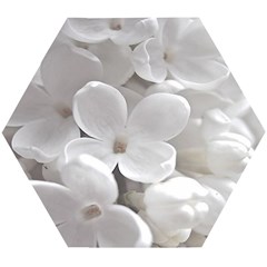 White Floral Wooden Puzzle Hexagon by Sparkle