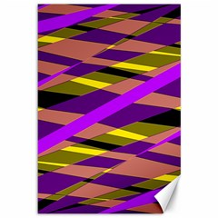 Abstract Geometric Blocks, Yellow, Orange, Purple Triangles, Modern Design Canvas 12  X 18  by Casemiro