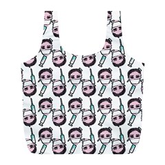 Doctor Pattern White Full Print Recycle Bag (l) by snowwhitegirl