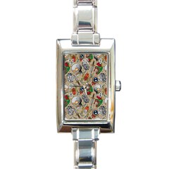 Tattoo Pattern Rectangle Italian Charm Watch by Amaryn4rt