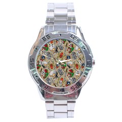 Tattoo Pattern Stainless Steel Analogue Watch by Amaryn4rt