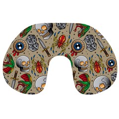 Tattoo Pattern Travel Neck Pillow by Amaryn4rt