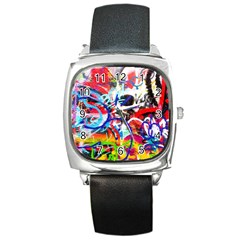 Crazy Grafitti Square Metal Watch by essentialimage