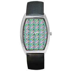 Blue Haired Girl Pattern Green Barrel Style Metal Watch by snowwhitegirl