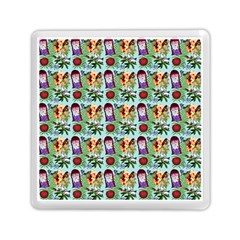 Purple Glasses Girl Pattern Blue Memory Card Reader (square) by snowwhitegirl