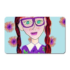 Purple Glasses Girl Wall Magnet (rectangular) by snowwhitegirl