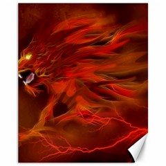 Fire Lion Flame Light Mystical Canvas 11  X 14 