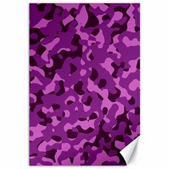 Dark Purple Camouflage Pattern Canvas 12  X 18  by SpinnyChairDesigns