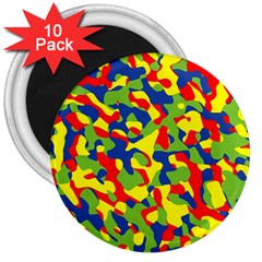 Colorful Rainbow Camouflage Pattern 3  Magnets (10 Pack)  by SpinnyChairDesigns