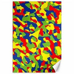 Colorful Rainbow Camouflage Pattern Canvas 12  X 18  by SpinnyChairDesigns