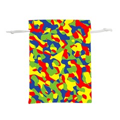 Colorful Rainbow Camouflage Pattern Lightweight Drawstring Pouch (l) by SpinnyChairDesigns