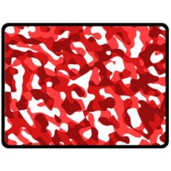 Red And White Camouflage Pattern Double Sided Fleece Blanket (large)  by SpinnyChairDesigns