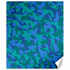 Blue Turquoise Teal Camouflage Pattern Canvas 20  X 24  by SpinnyChairDesigns