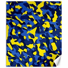 Blue And Yellow Camouflage Pattern Canvas 20  X 24  by SpinnyChairDesigns